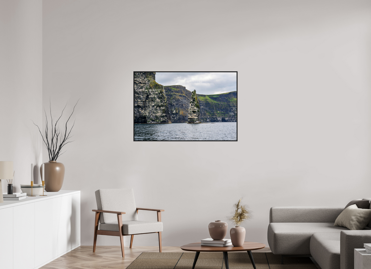 45 x 30″, Acrylic Glass Black matt .24" frame Cliffs of Mohre under acrylic glass with black frame