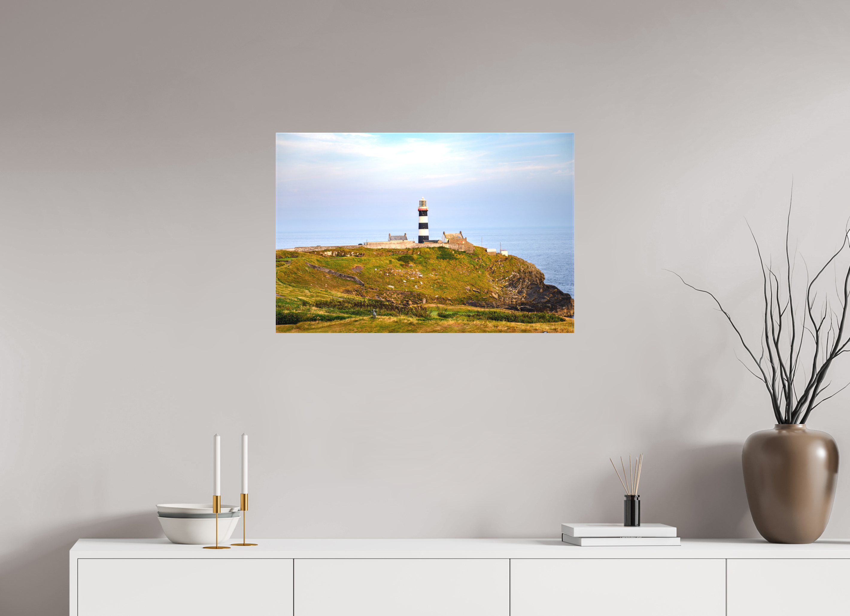 30 x 20″, Matte Canvas with wrapped edges - no frame Old Head Lighthouse at sunset on canvas