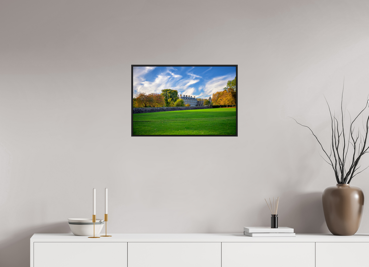 24 x 16″, Acrylic Glass Black matt .24" frame Holyrood Palace on a bright sunny day under acrylic glass with black frame