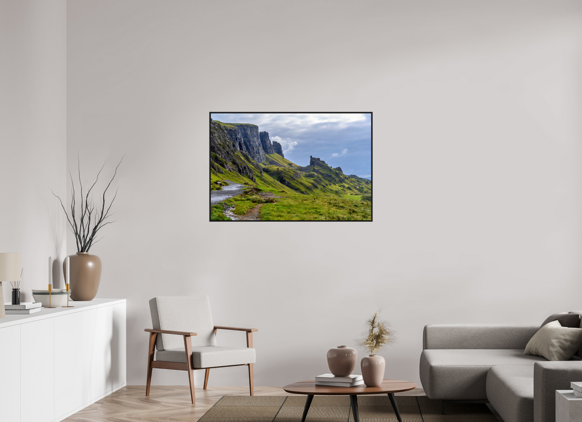 45 x 30″, Acrylic Glass Black matt .24" frame The Quiraing on the Isle of Skye under acrylic glass with black frame