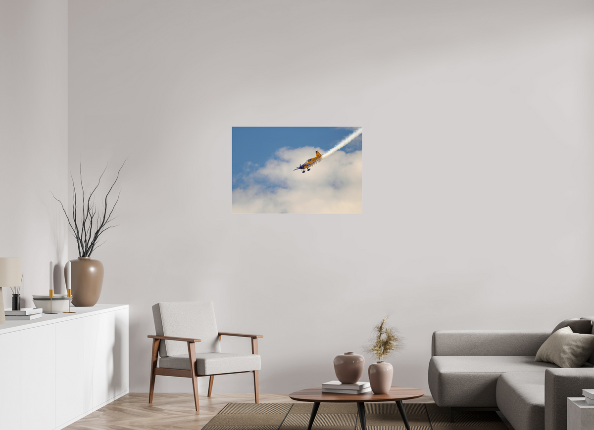 36 x 24″, Matte Acrylic Glass without frame Bob Freeman in his "Extra 330S" under acrylic glass