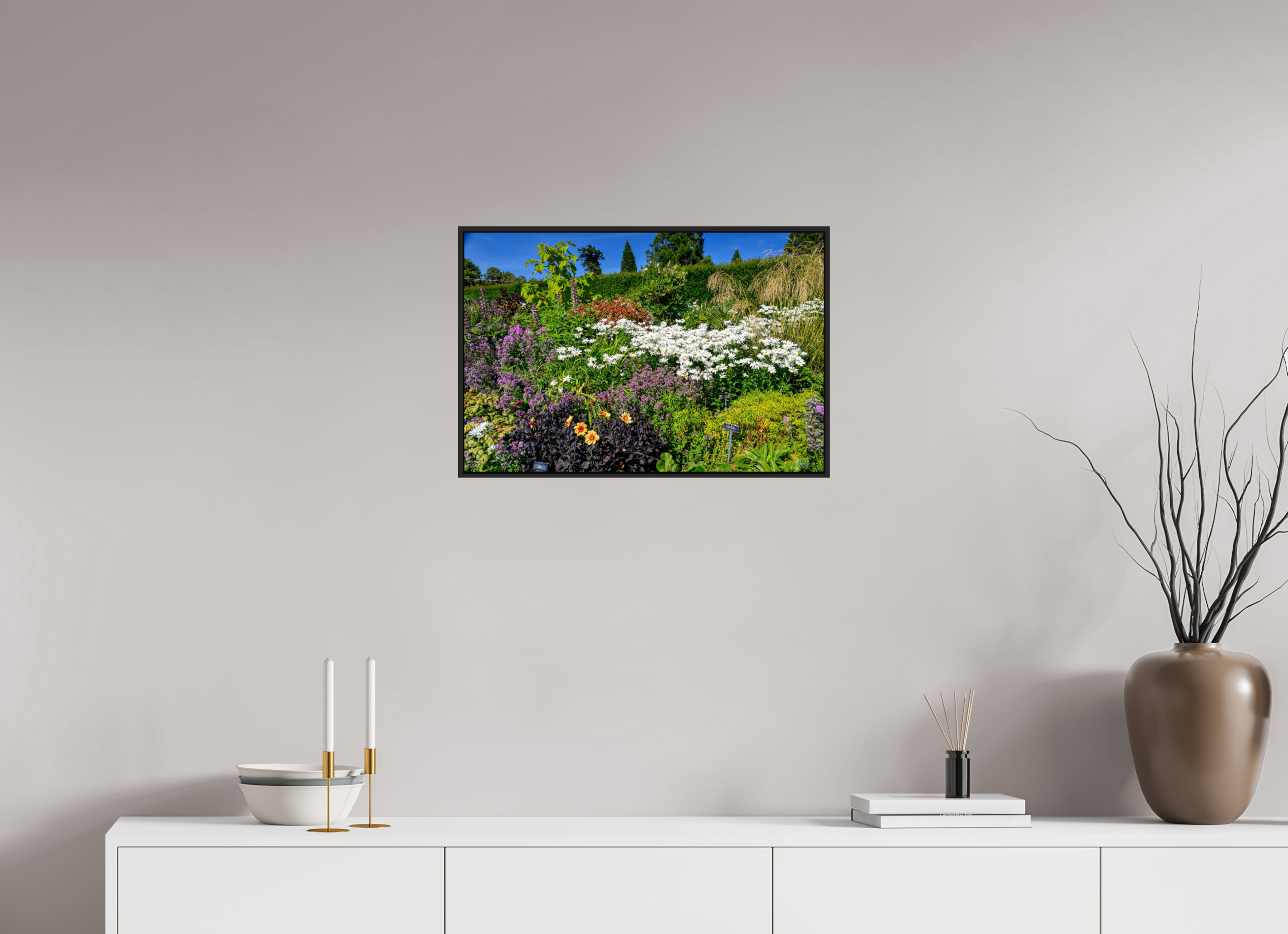 24 x 16″, Acrylic Glass Black matt .24" frame Powerscourt Gardens A under acrylic glass with black frame