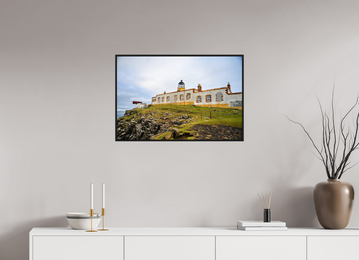 30 x 20″, Acrylic Glass Black matt .24" frame Neist Point Lighthouse under acrylic glass with black frame