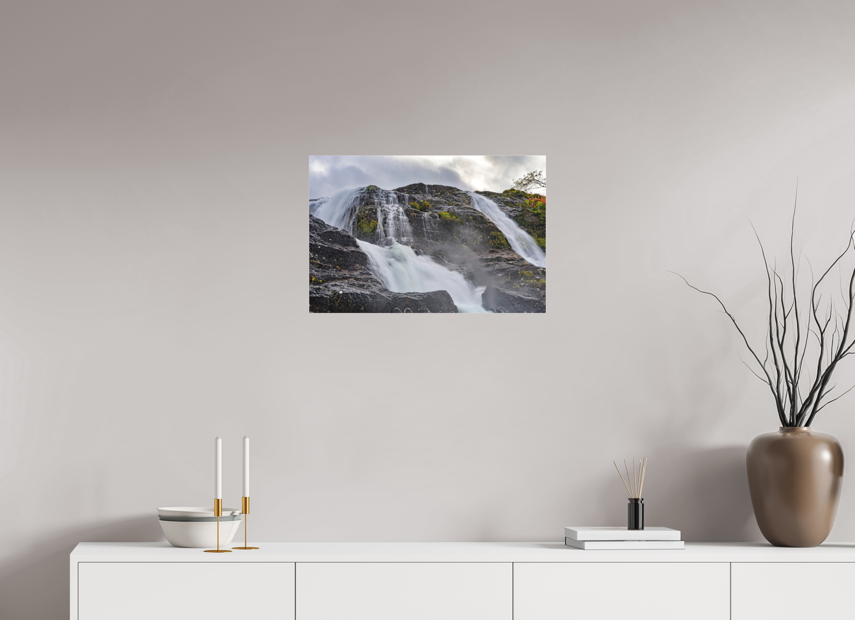 24 x 16″, Matte Acrylic Glass without frame Glencoe Waterfall on Matte Acrylic Glass without frame