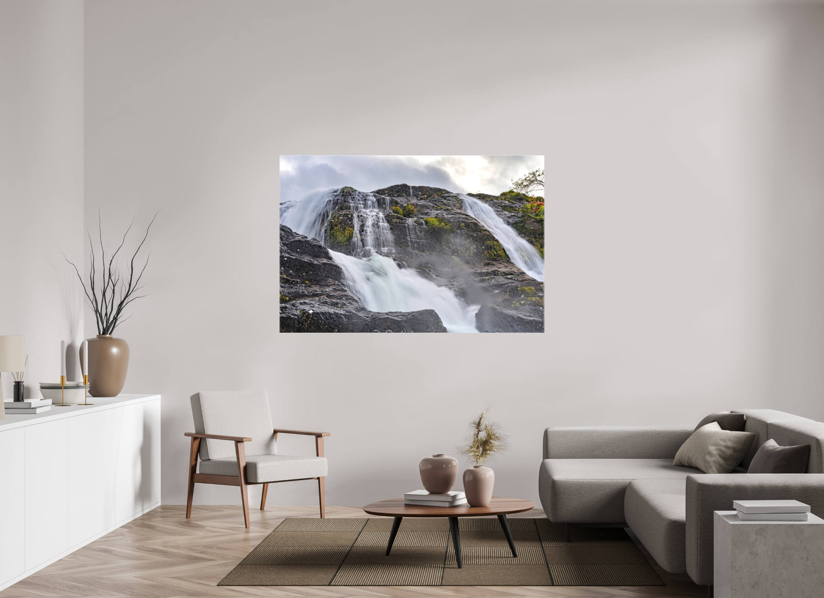 66 x 44″, Matte Canvas with wrapped edges - no frame Glencoe Waterfall on canvas