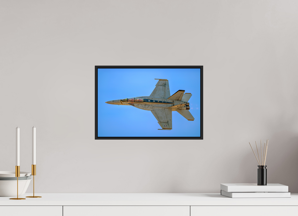 15 x 10″, Acrylic Glass Black matt .24" frame F18A Super Hornet Photo 4 under acrylic glass with black frame