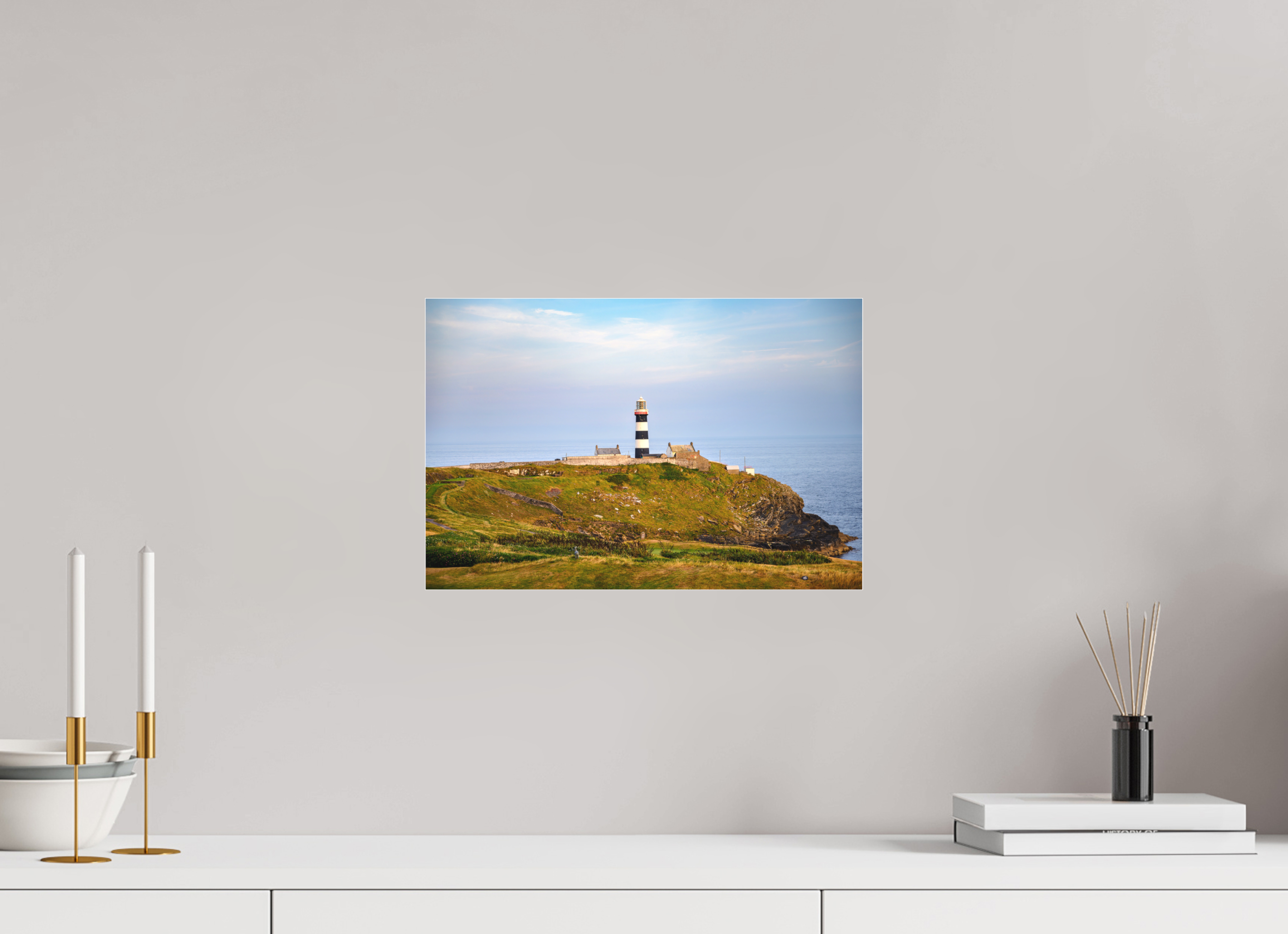 15 x 10″, Matte Acrylic Glass without frame Old Head Lighthouse at sunset on canvas