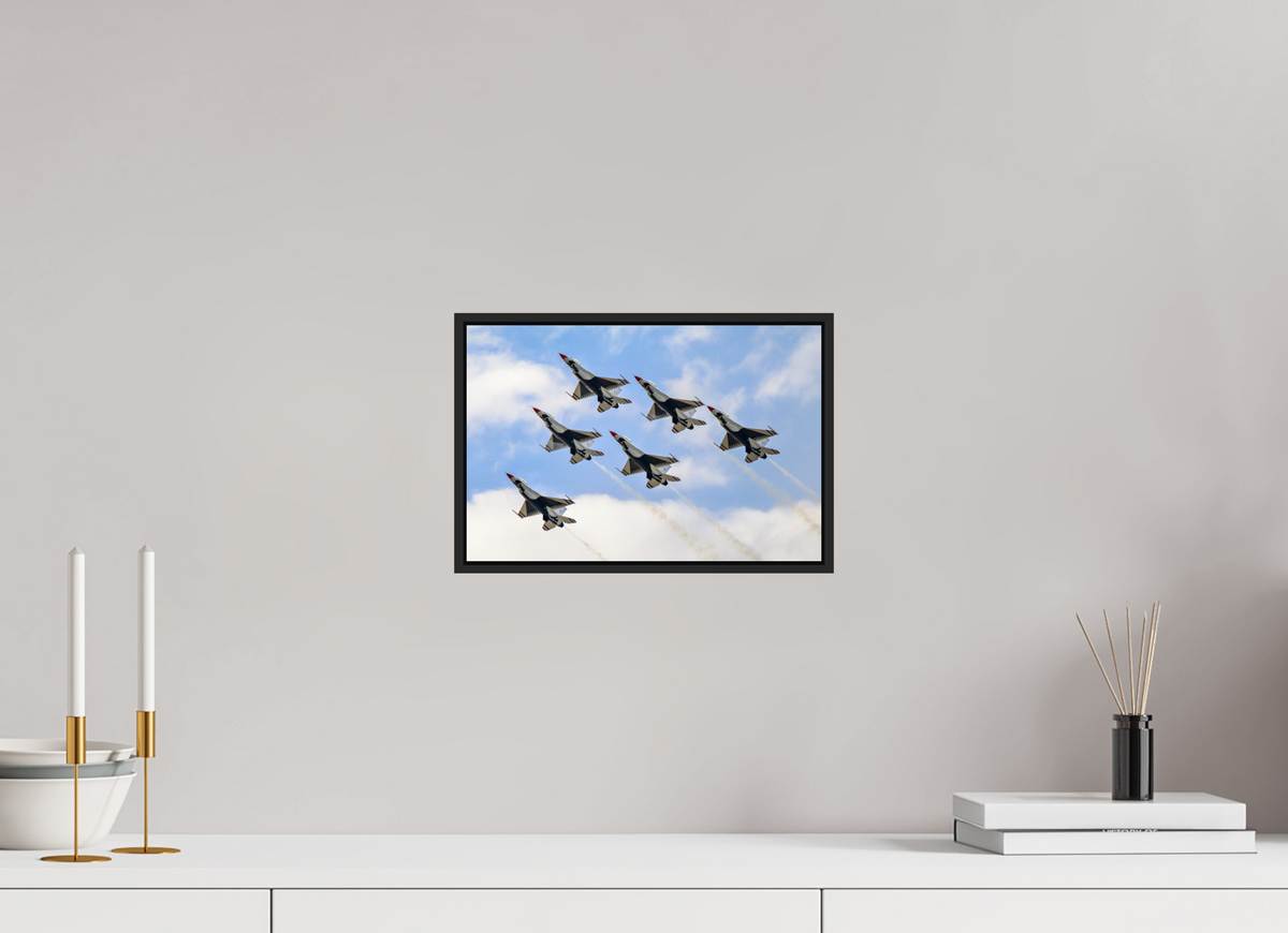 12 x 8″, Acrylic Glass Black matt .24" frame F16 Thunderbirds Photo 10 under acrylic glass with black frame