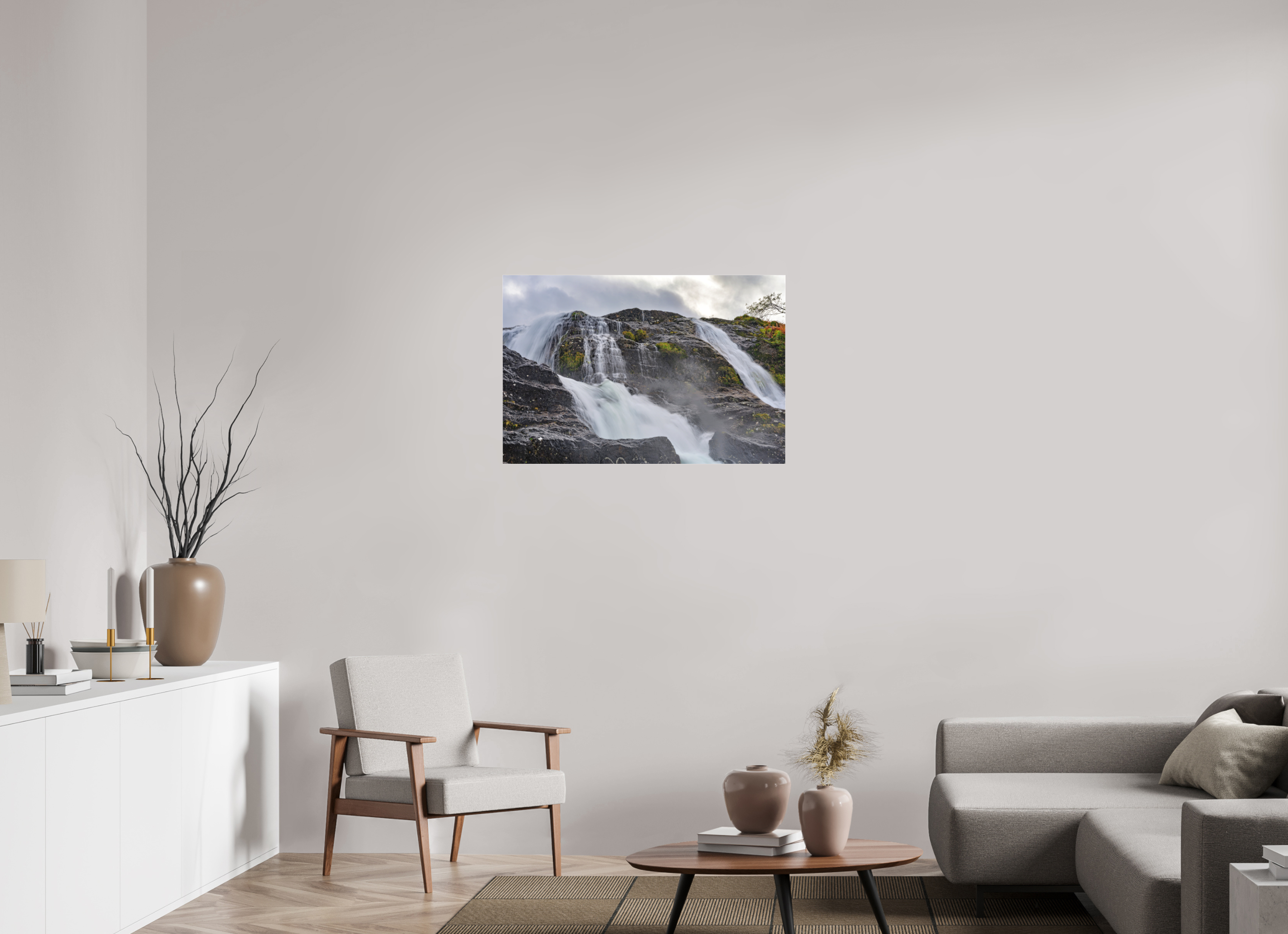 36 x 24″, Matte Acrylic Glass without frame Glencoe Waterfall on Matte Acrylic Glass without frame