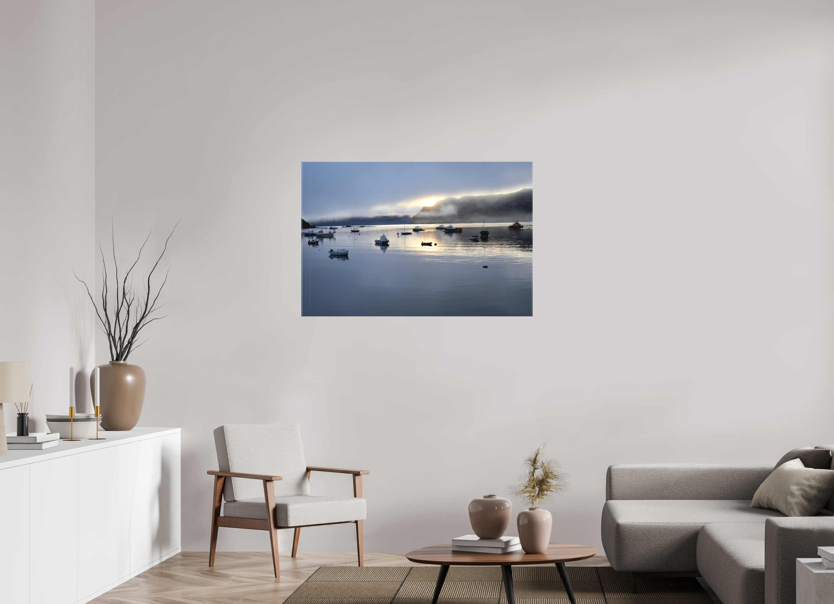 45 x 30″, Matte Canvas with wrapped edges - no frame Portree Harbor Isle of Skye at sunrise on canvas