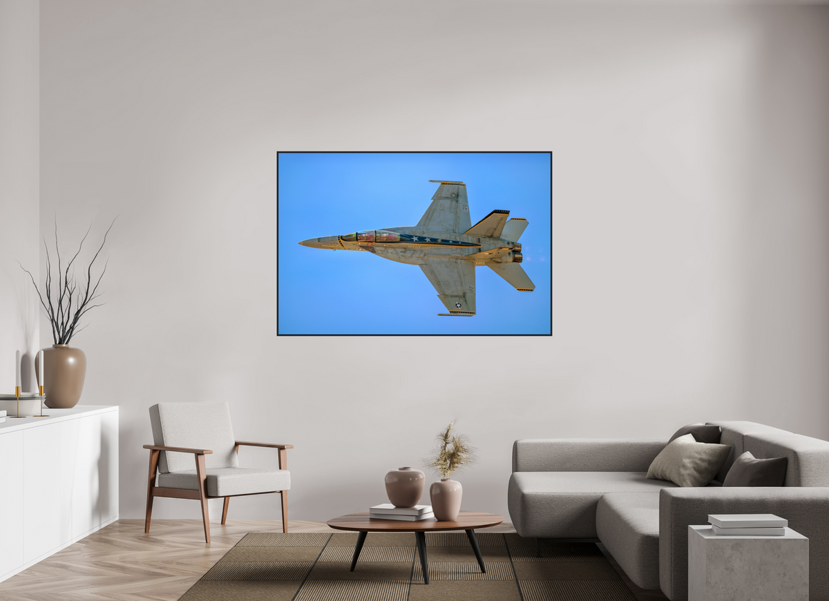 66 x 44″, Acrylic Glass Black matt .24" frame F18A Super Hornet Photo 4 under acrylic glass with black frame