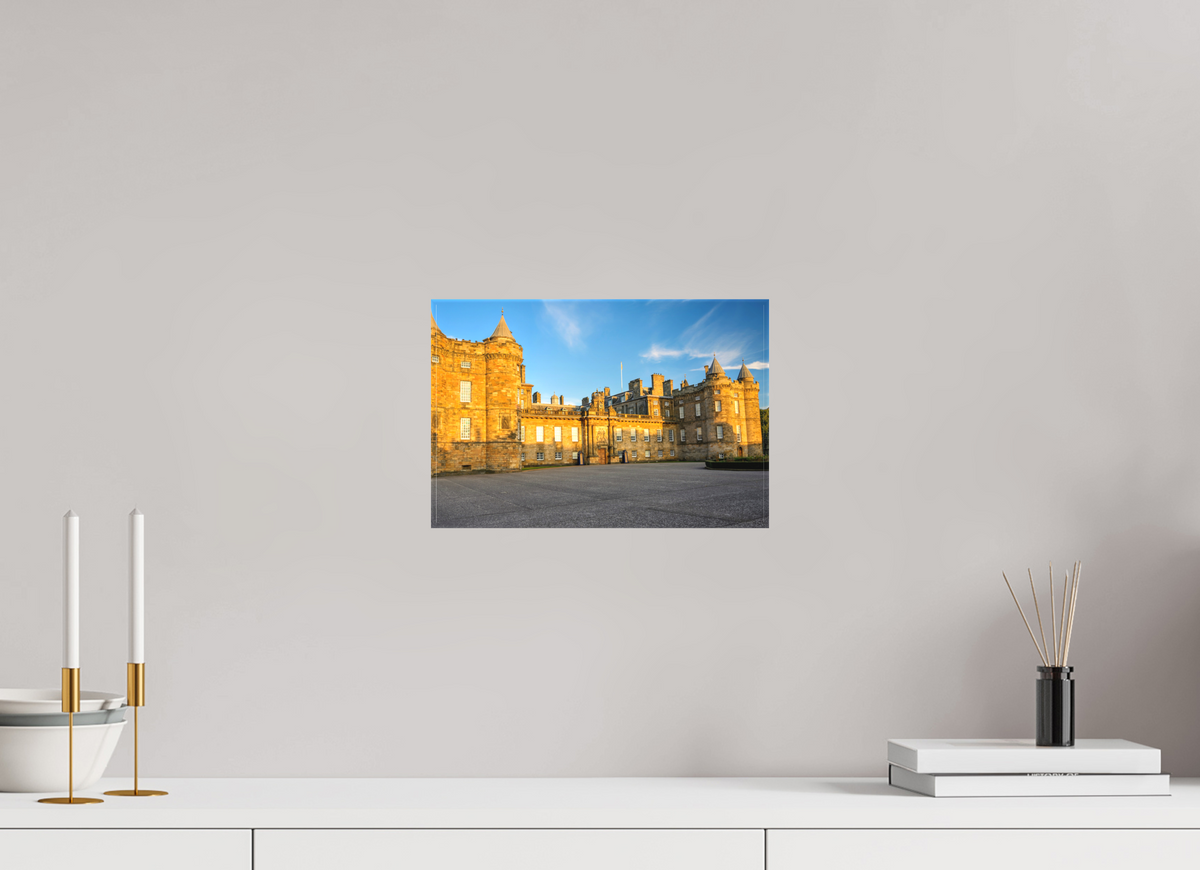 12 x 8″, Matte Canvas with wrapped edges - no frame Holyrood Palace at sunset on canvas