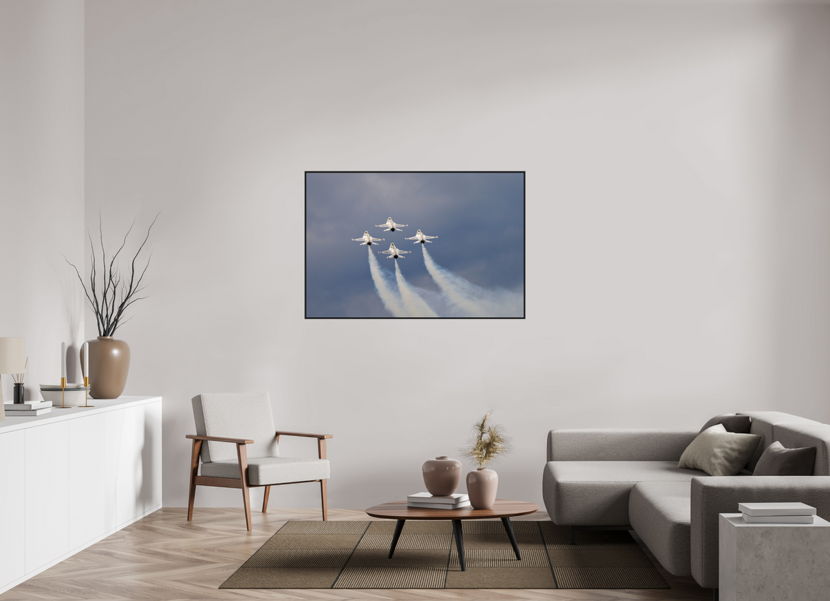 54 x 36″, Acrylic Glass Black matt .24" frame F16 Thunderbirds Photo 11 under acrylic glass with black frame