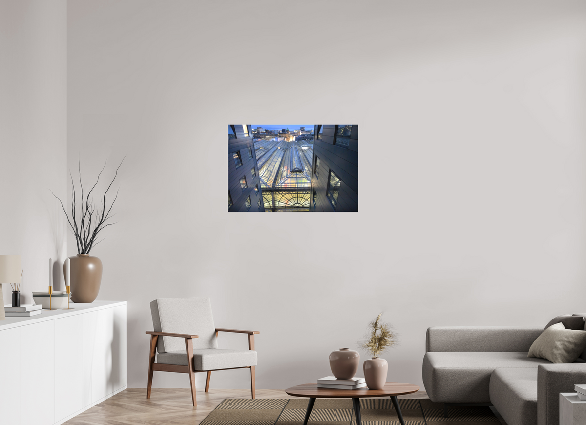 36 x 24″, Matte Canvas with wrapped edges - no frame Glasgow Central Railway Station at dawn on canvas