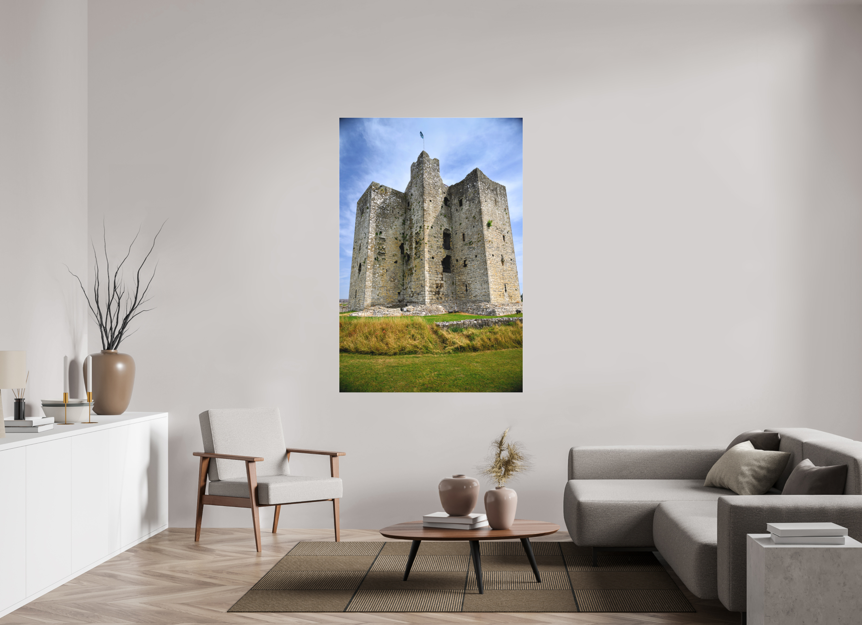 44 x 66″, Matte Acrylic Glass without frame Trim Castle under acrylic glass