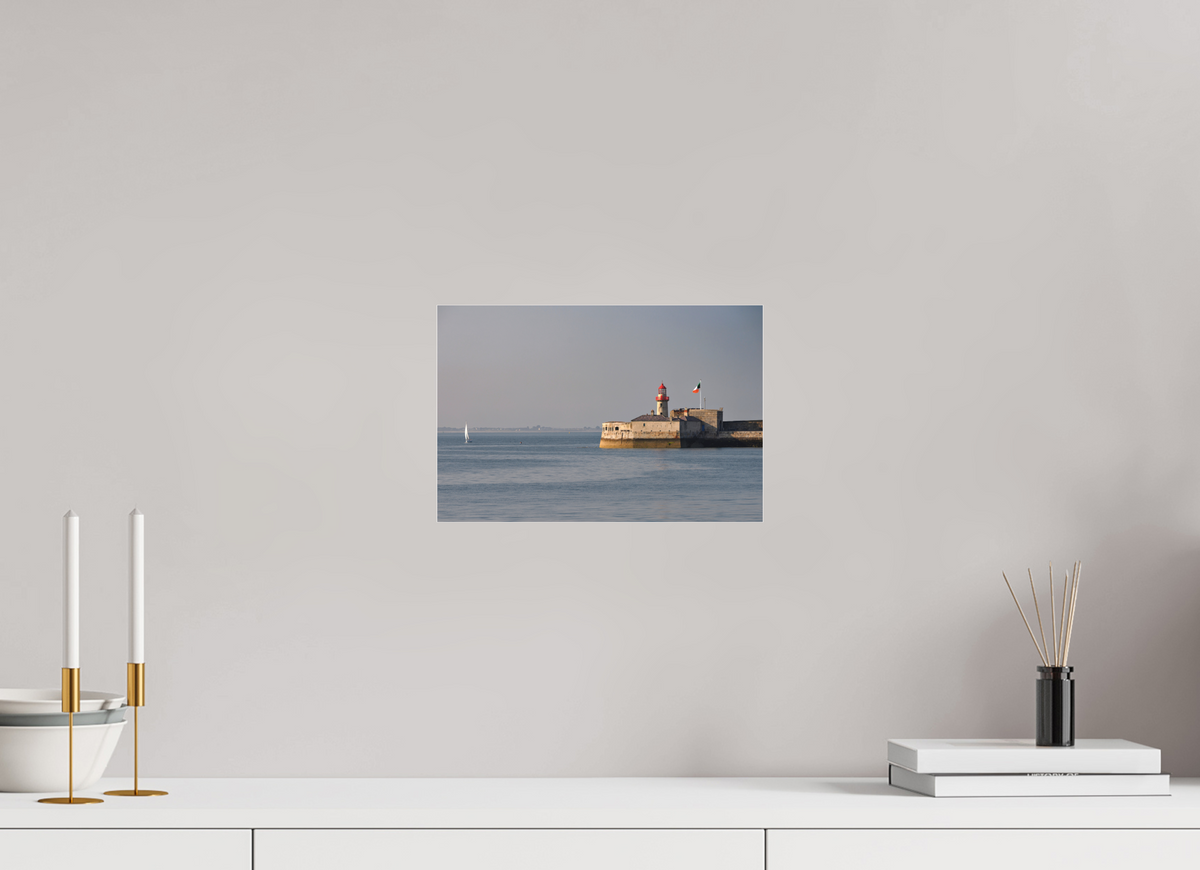 12 x 8″, Matte Acrylic Glass without frame Dun Laoghaire Lighthouse at sunset under acrylic glass