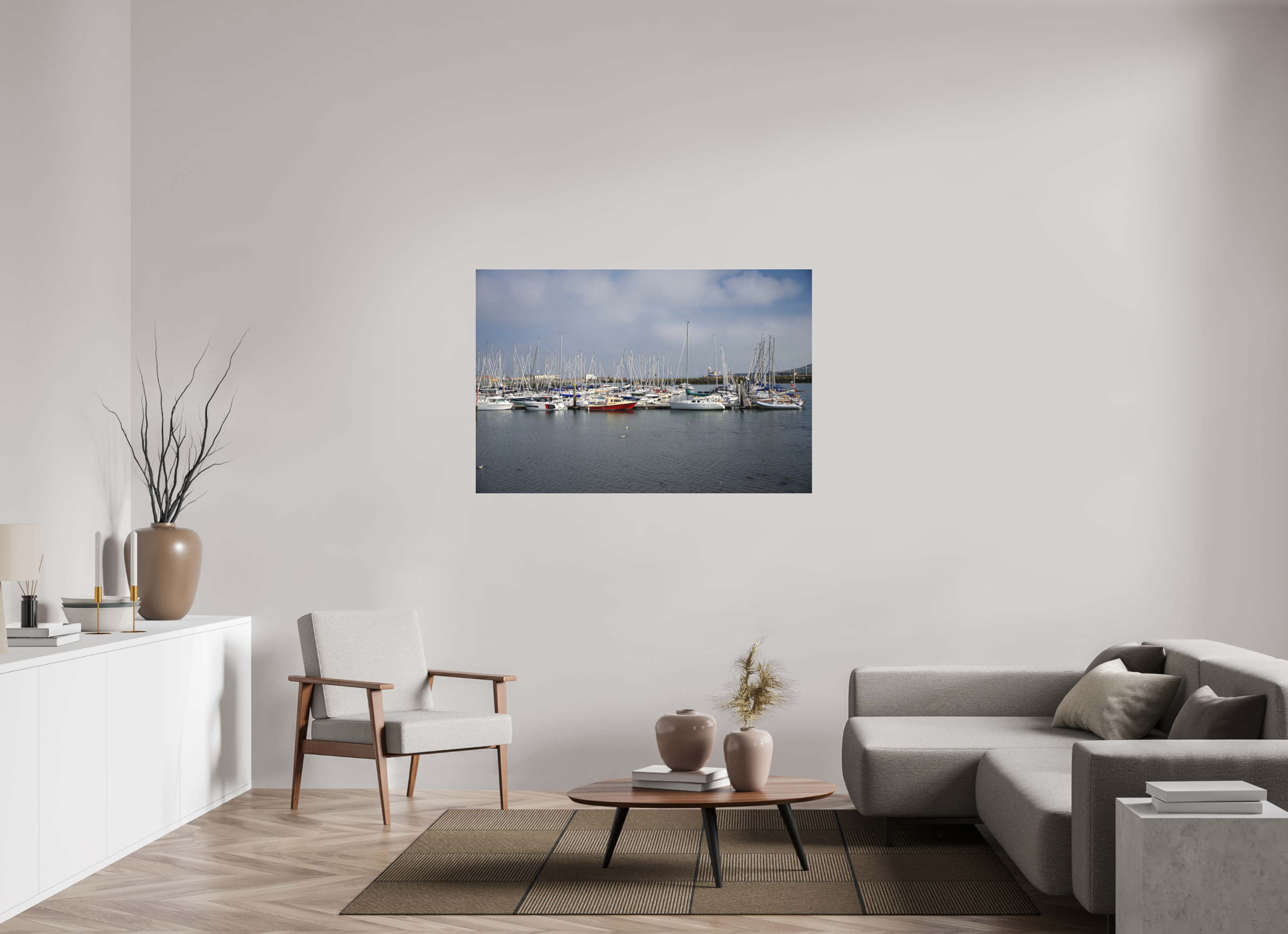 54 x 36″, Matte Acrylic Glass without frame Sailing vessels in Howth Harbour under acrylic glass