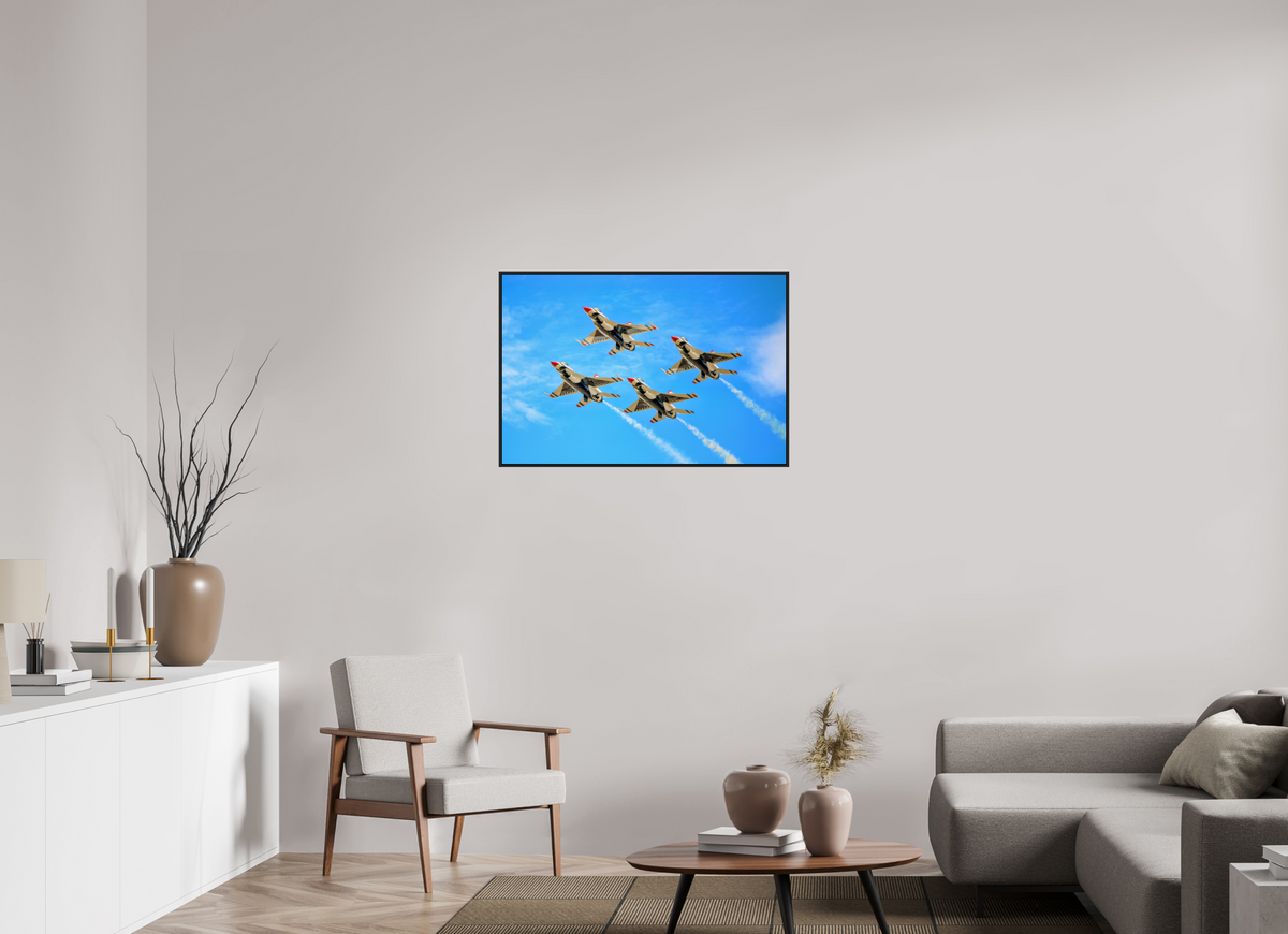 36 x 24″, Acrylic Glass Black matt .24" frame F16 Thunderbirds Photo 2 under acrylic glass with black frame