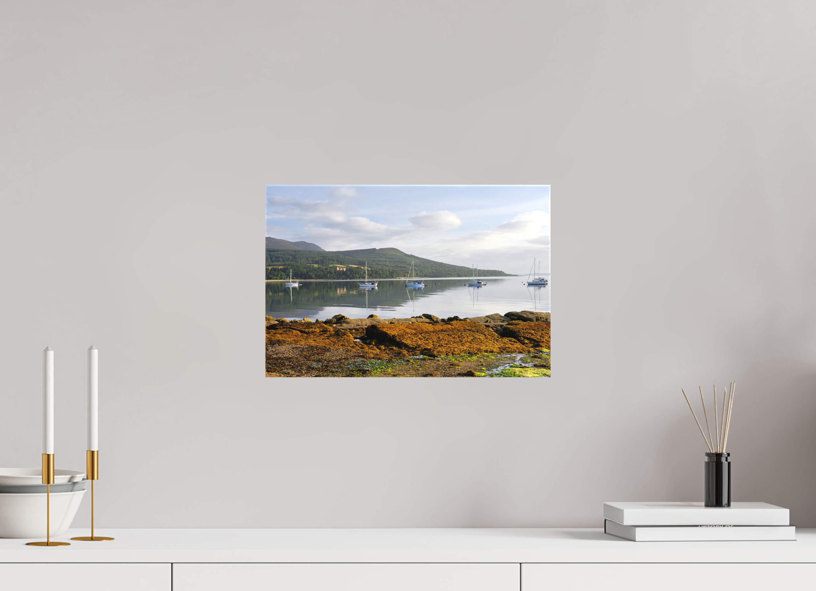 15 x 10″, Matte Canvas with wrapped edges - no frame Brodick Bay at sunrise on canvas