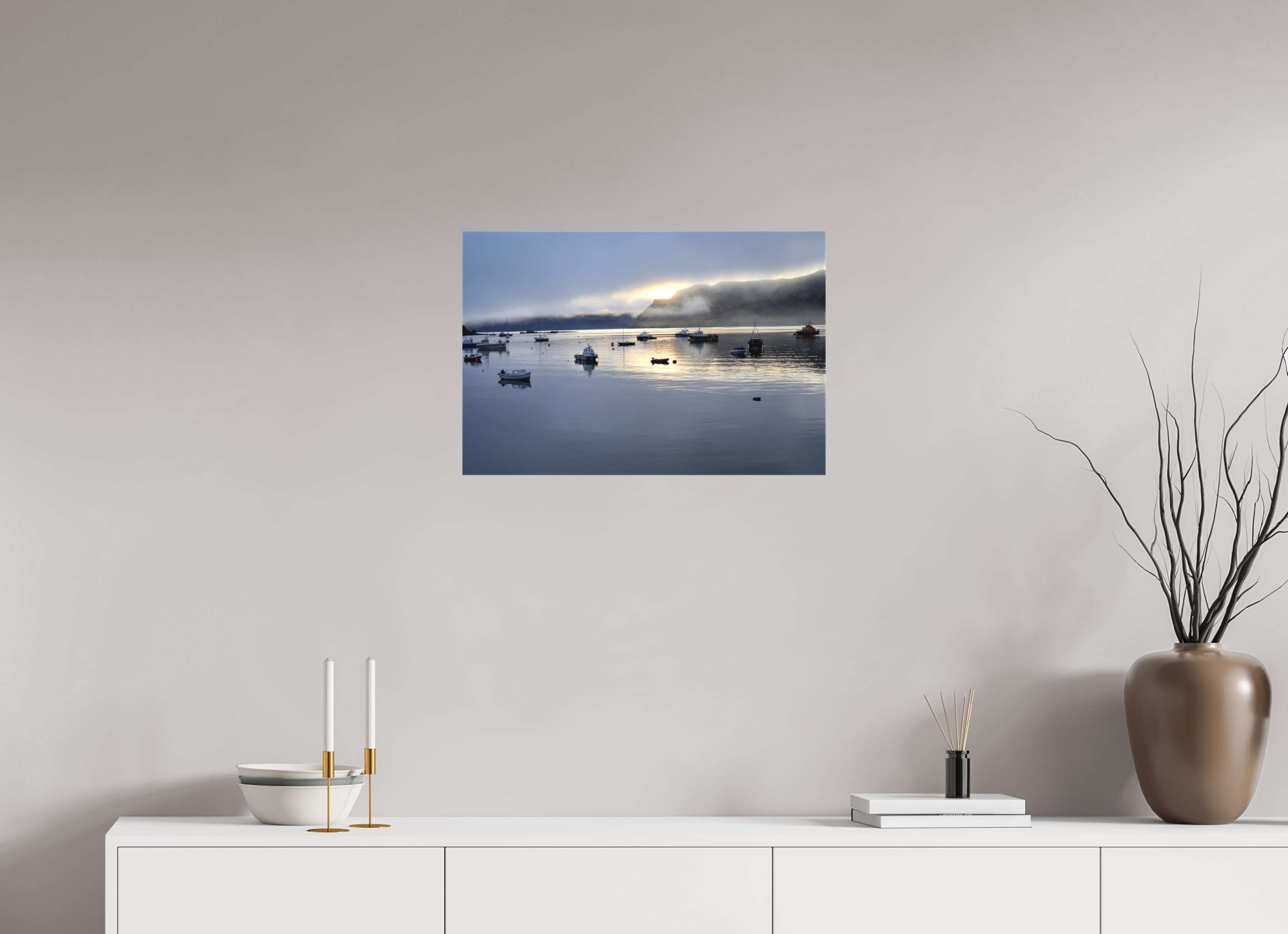 24 x 16″, Matte Canvas with wrapped edges - no frame Portree Harbor Isle of Skye at sunrise on canvas