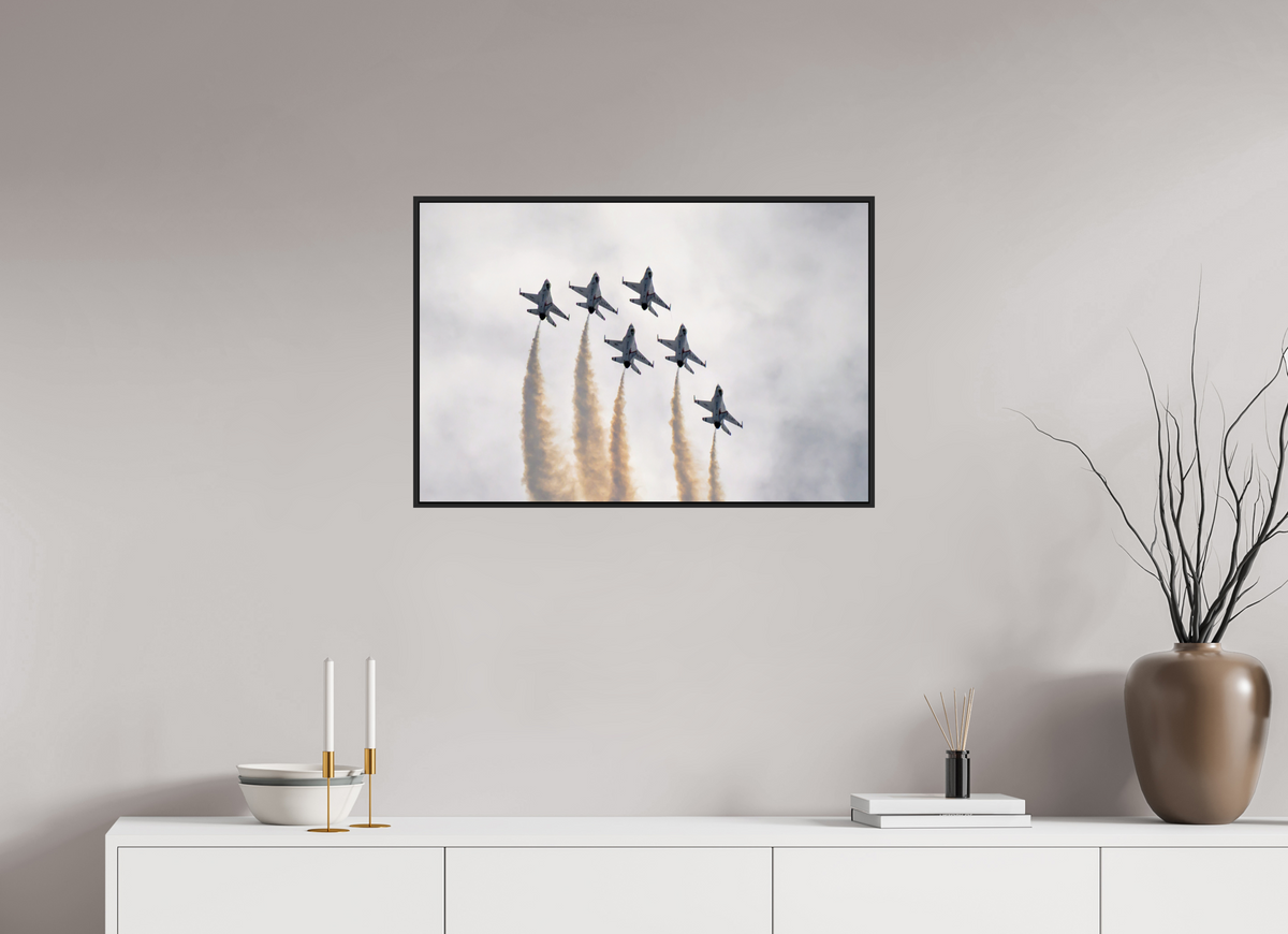 30 x 20″, Acrylic Glass Black matt .24" frame F16 Thunderbirds Photo 9 under acrylic glass with black frame