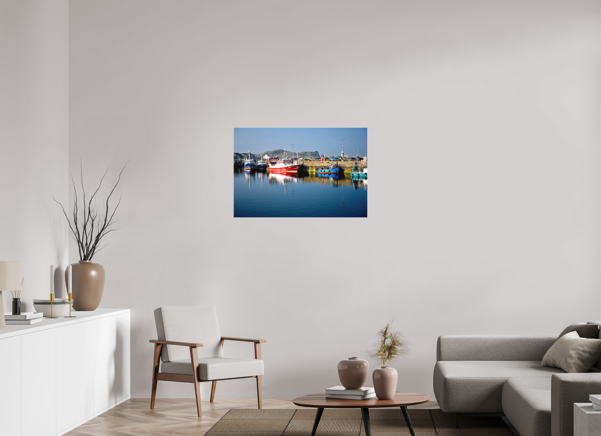 36 x 24″, Matte Canvas with wrapped edges - no frame Fishing vessels at Howth Harbour Middle Pier on canvas