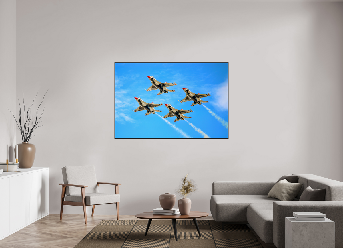 66 x 44″, Acrylic Glass Black matt .24" frame F16 Thunderbirds Photo 2 under acrylic glass with black frame