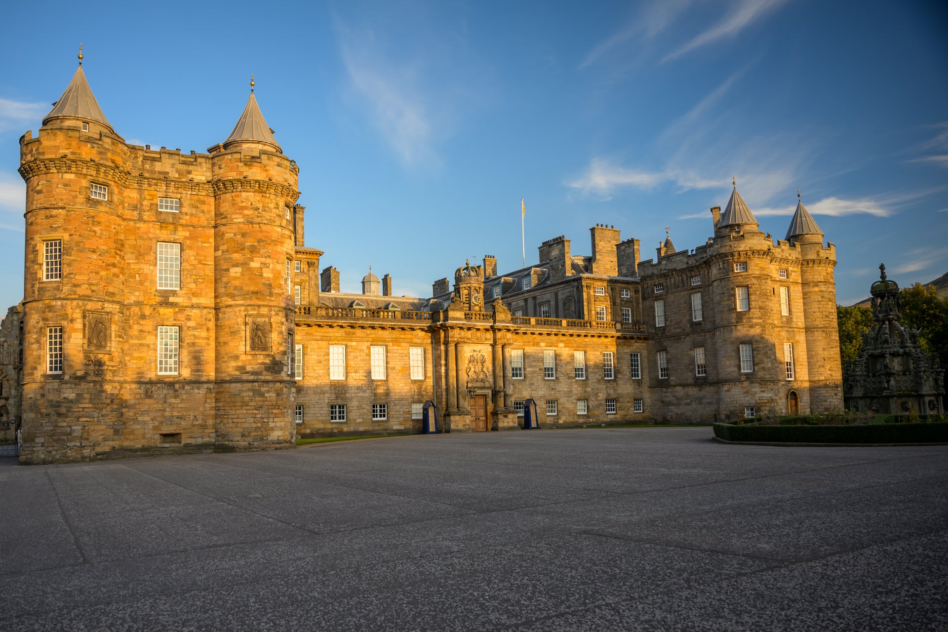 Holyrood Palace at sunset on canvas