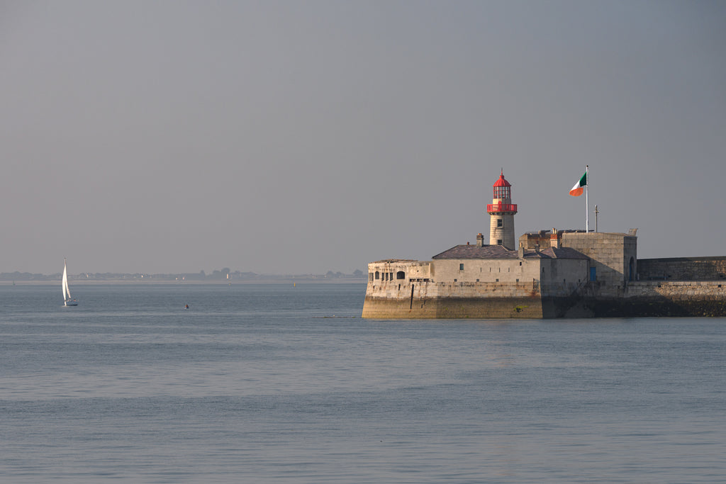 Dun Laoghaire Lighthouse at sunset on canvas