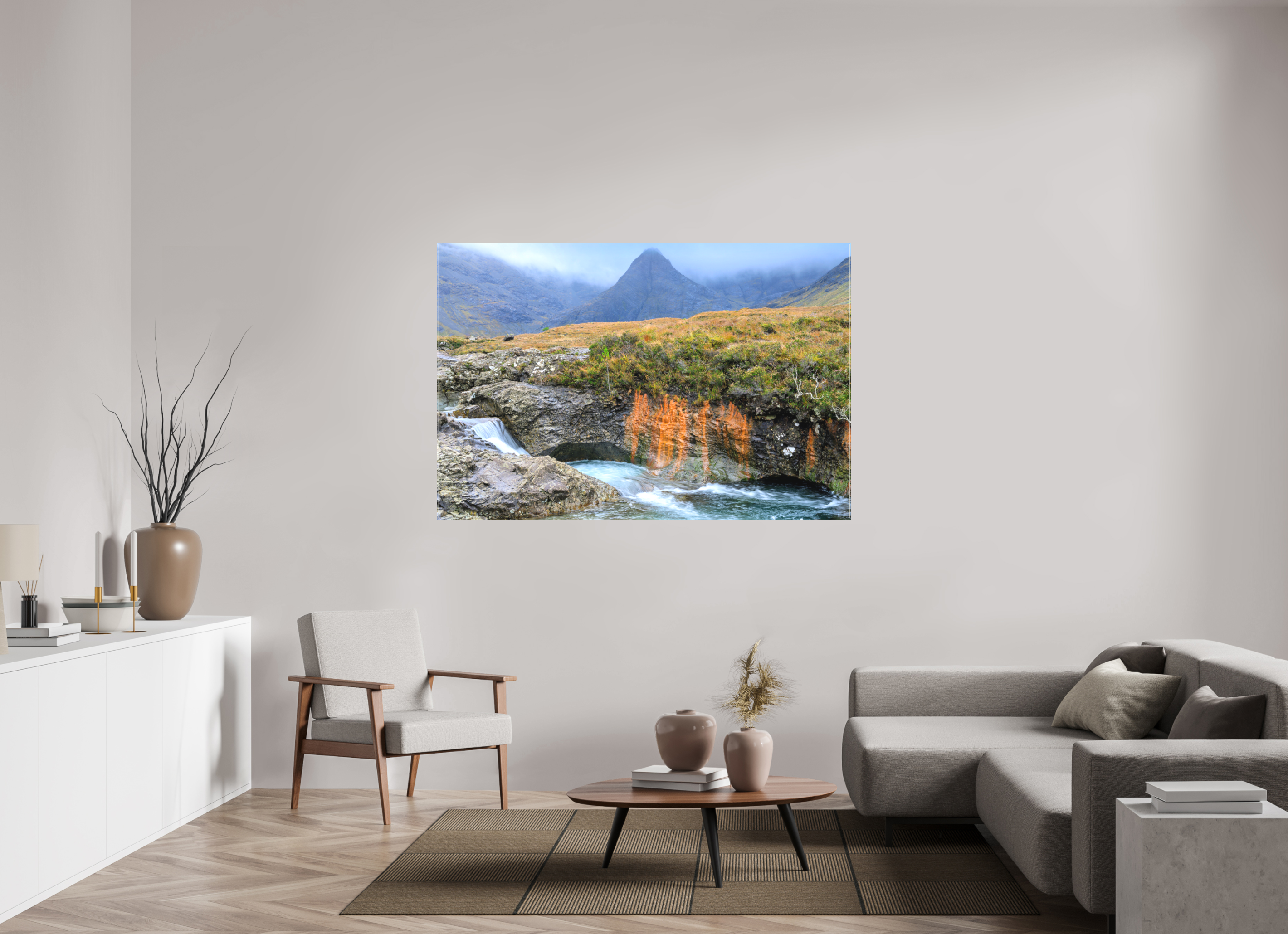 66 x 44″, Matte Canvas with wrapped edges - no frame Fairy Pools stream on Canvas