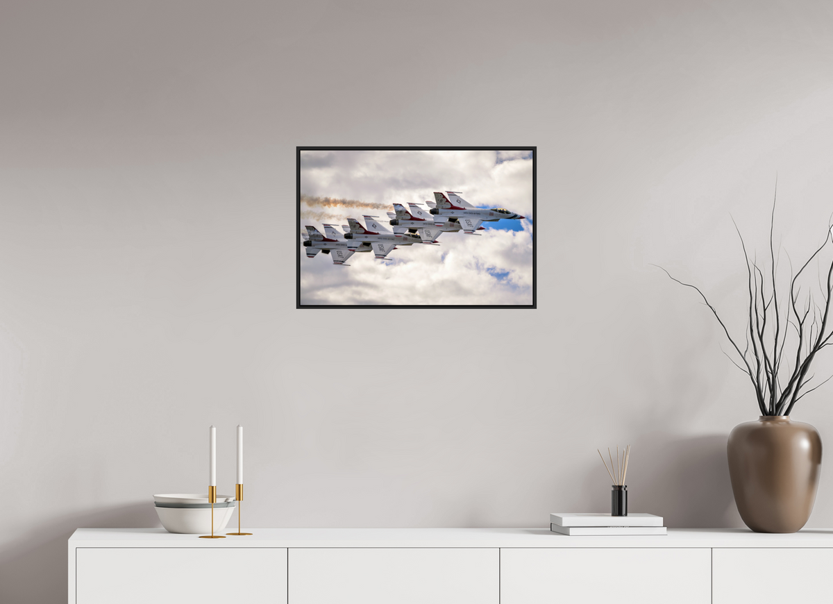24 x 16″, Acrylic Glass Black matt .24" frame F16 Thunderbirds Photo 8 under acrylic glass with black frame