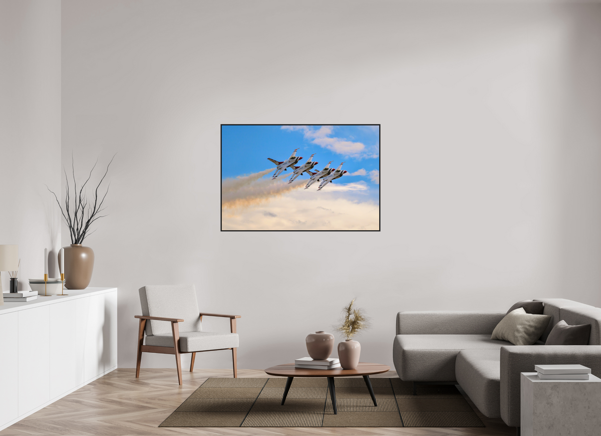 54 x 36″, Acrylic Glass Black matt .24" frame F16 Thunderbirds Photo 3 under acrylic glass with black frame