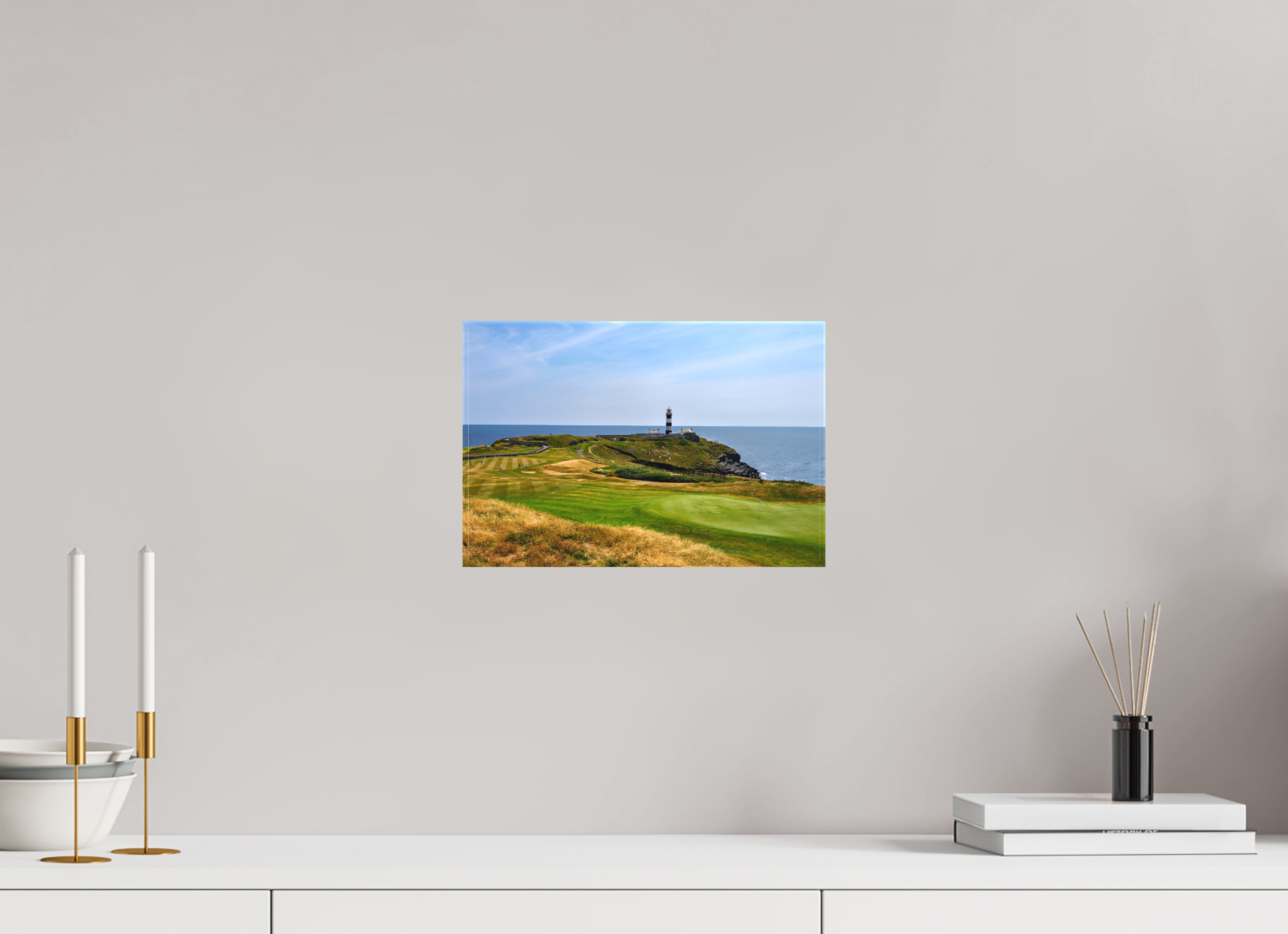 12 x 8″, Matte Canvas with wrapped edges - no frame Old Head golf course and lighthouse on canvas