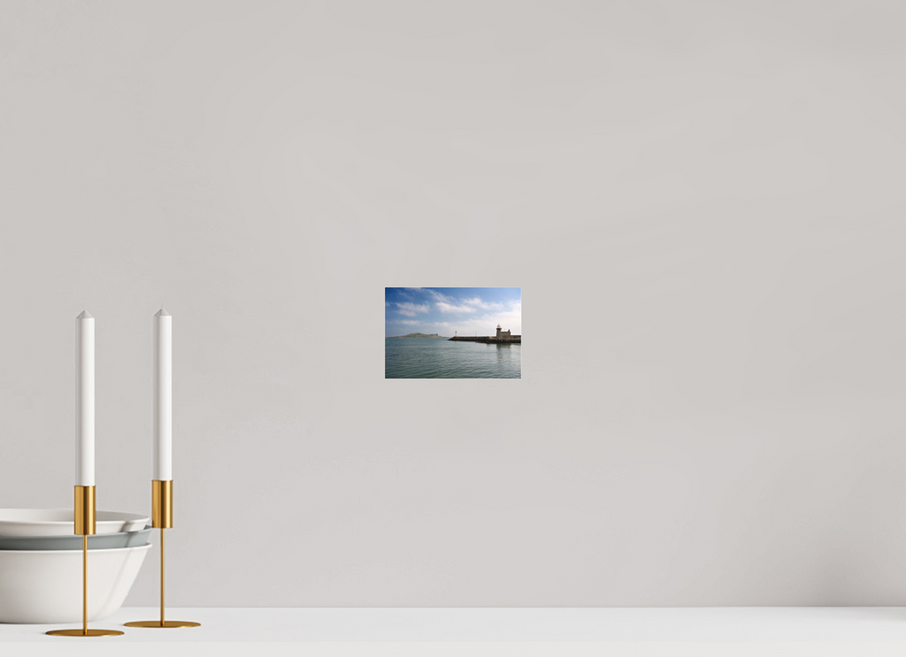 6 x 4″, Matte Acrylic Glass without frame Howth Harbour and Lighthouse under acrylic glass
