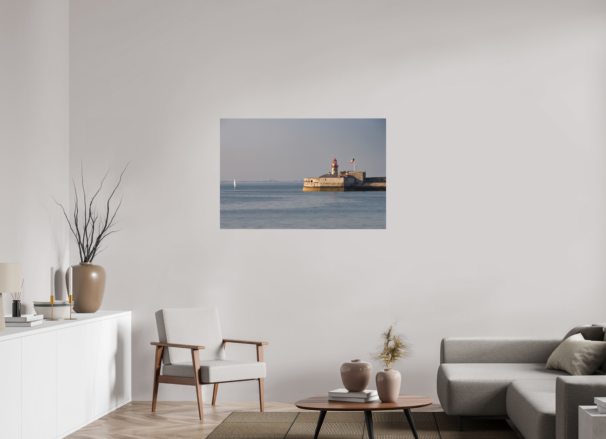 45 x 30″, Matte Acrylic Glass without frame Dun Laoghaire Lighthouse at sunset under acrylic glass