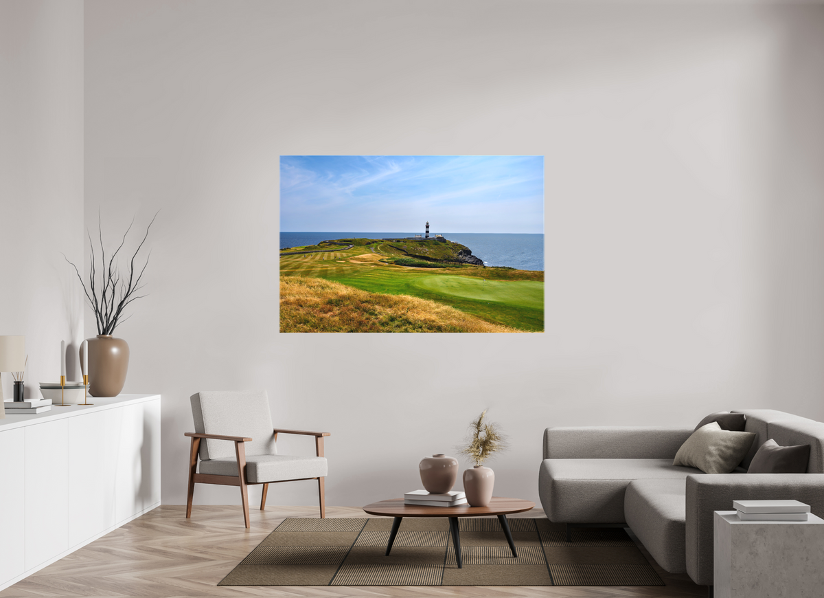 66 x 44″, Matte Canvas with wrapped edges - no frame Old Head golf course and lighthouse on canvas