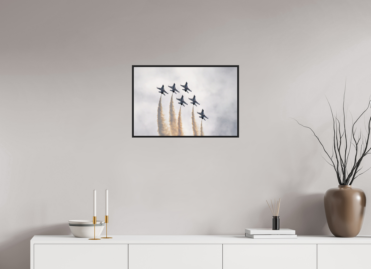 24 x 16″, Acrylic Glass Black matt .24" frame F16 Thunderbirds Photo 9 under acrylic glass with black frame