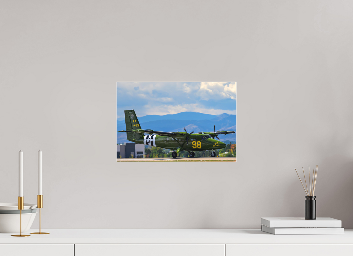 15 x 10″, Matte Acrylic Glass without frame 98 FTS "Stand In The Door" De Havilland Canada UV-18 Twin Otter under acrylic glass