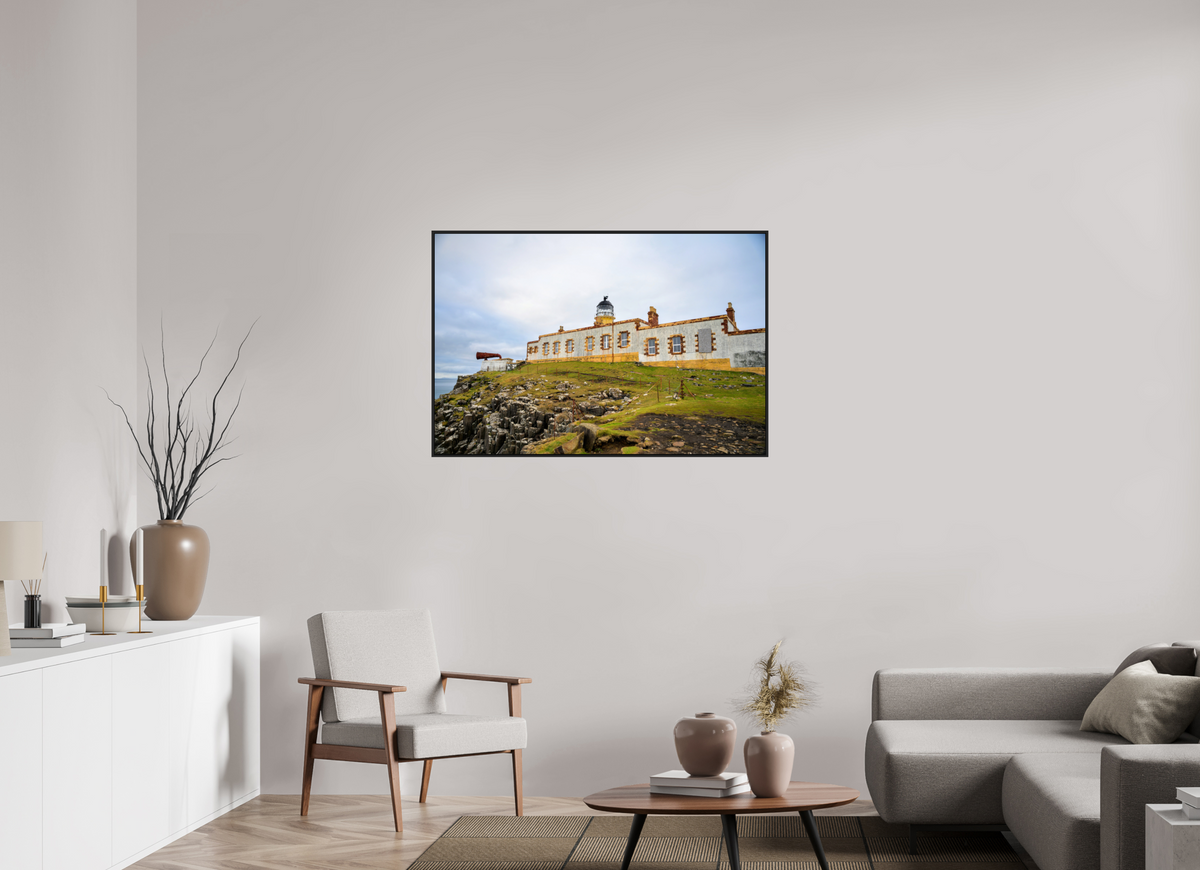 45 x 30″, Acrylic Glass Black matt .24" frame Neist Point Lighthouse under acrylic glass with black frame