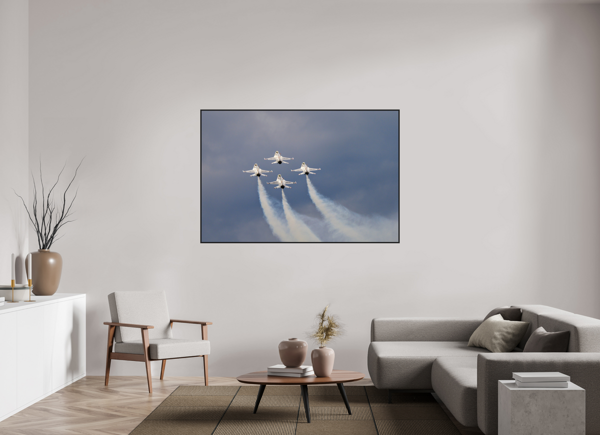 66 x 44″, Acrylic Glass Black matt .24" frame F16 Thunderbirds Photo 11 under acrylic glass with black frame