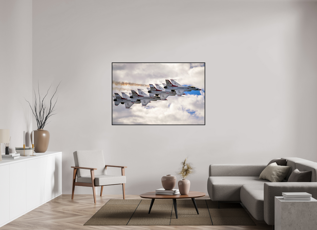 60 x 40″, Acrylic Glass Black matt .24" frame F16 Thunderbirds Photo 8 under acrylic glass with black frame