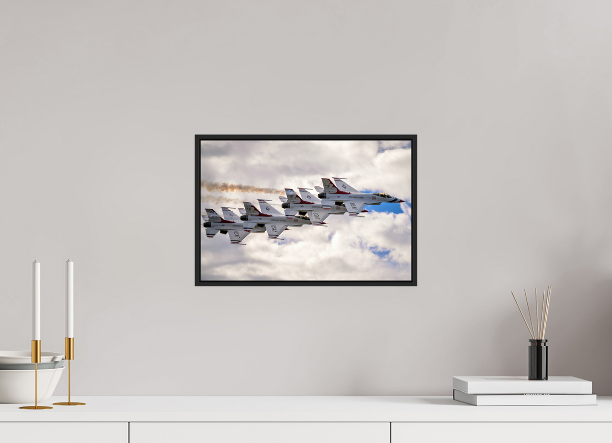 15 x 10″, Acrylic Glass Black matt .24" frame F16 Thunderbirds Photo 8 under acrylic glass with black frame