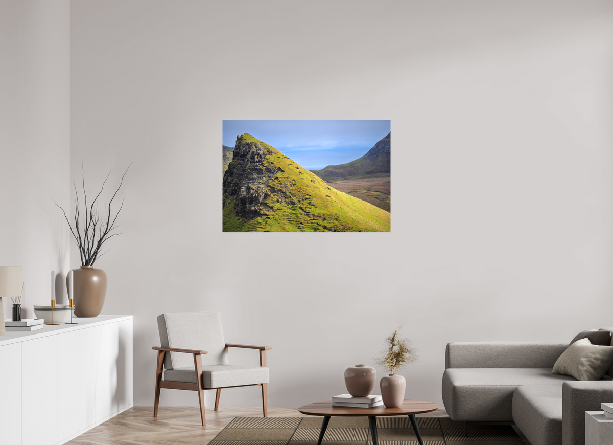 45 x 30″, Matte Acrylic Glass without frame Sheep grazing on a slope near Quiraing on Matte Acrylic Glass without frame