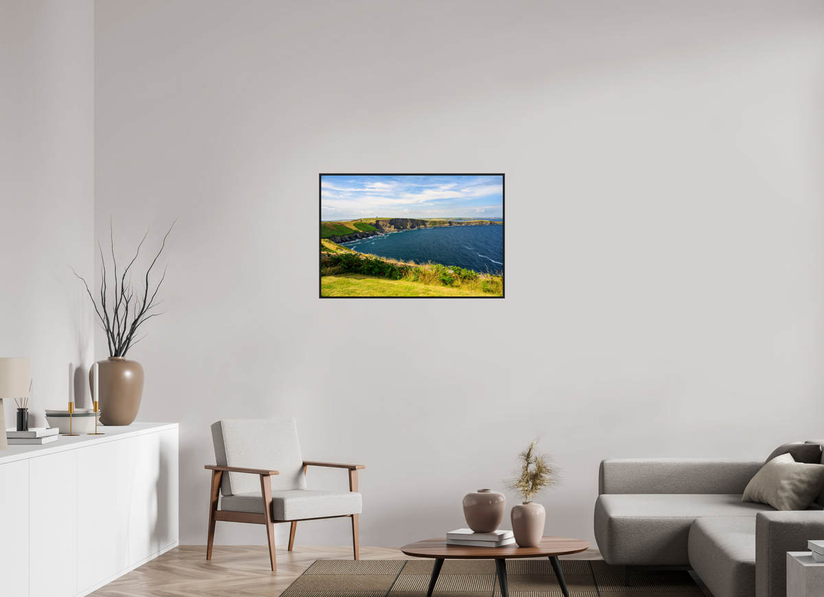 36 x 24″, Acrylic Glass Black matt .24" frame Holeopen Bay East under acrylic glass in black frame