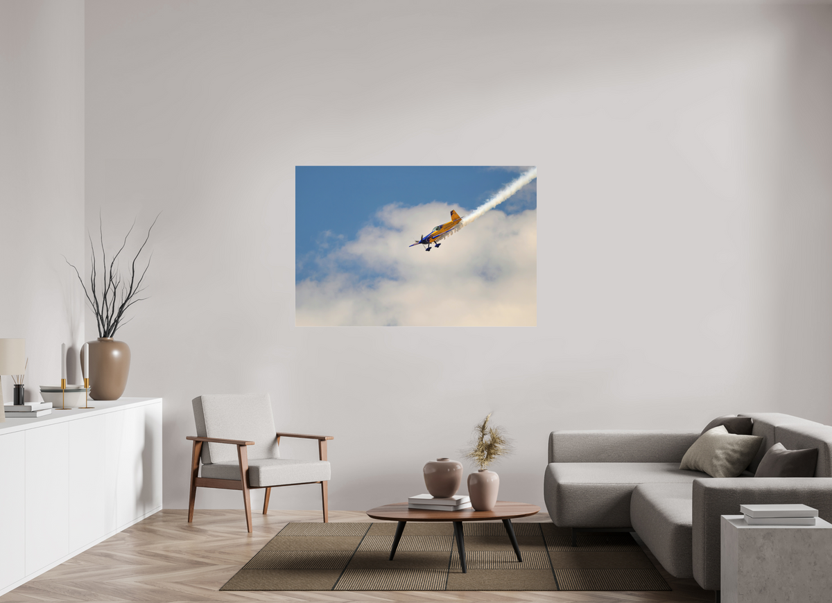 60 x 40″, Matte Acrylic Glass without frame Bob Freeman in his "Extra 330S" under acrylic glass