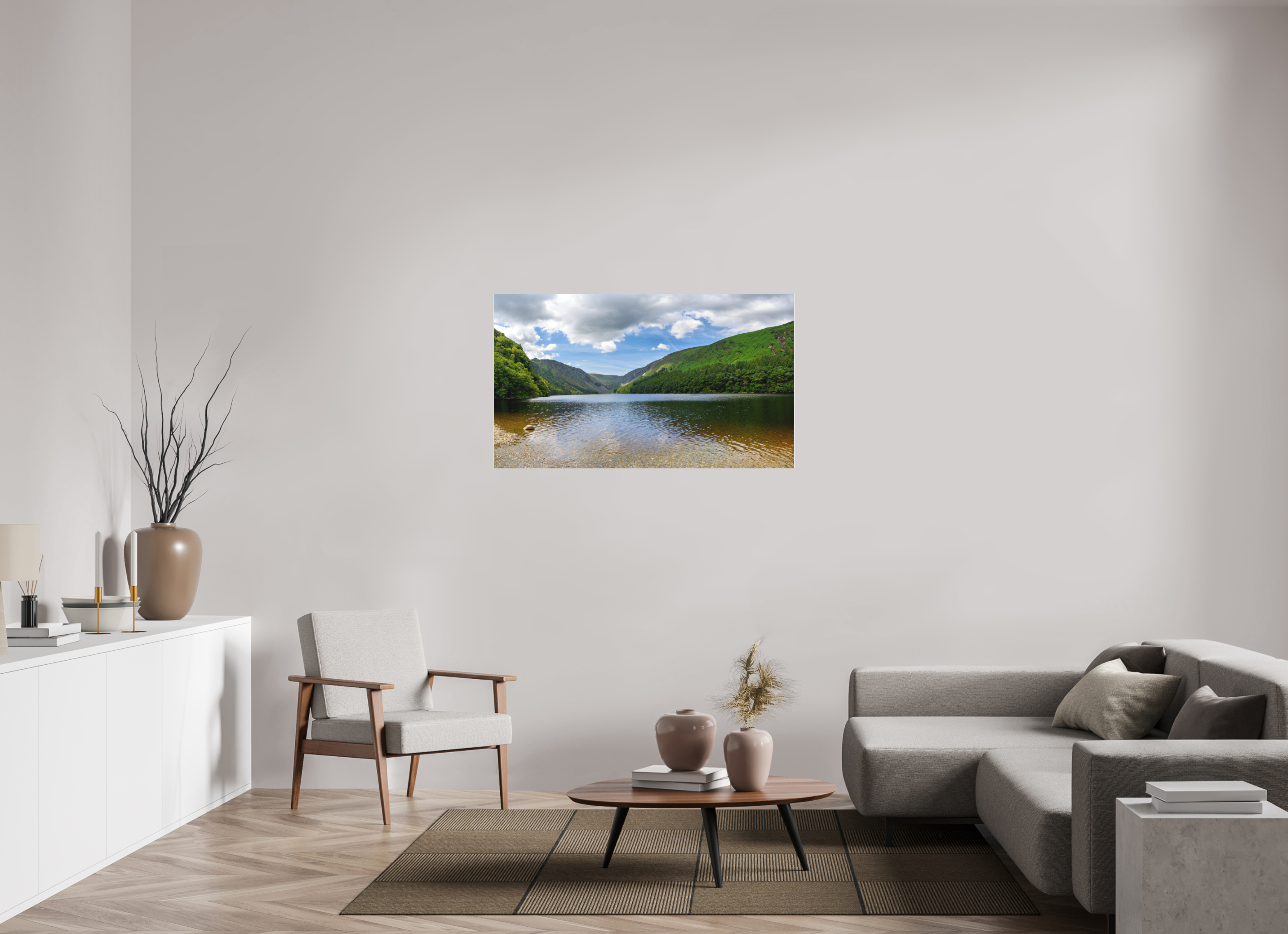 48.3 x 28″, Matte Acrylic Glass without frame Upper Lake at Glendalough under acrylic glass