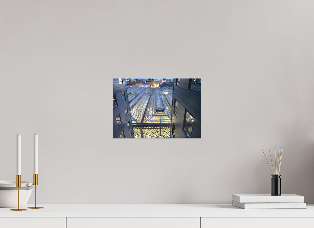 12 x 8″, Matte Canvas with wrapped edges - no frame Glasgow Central Railway Station at dawn on canvas