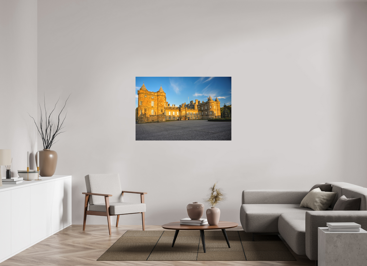 54 x 36″, Matte Acrylic Glass without frame Holyrood Palace at sunset on Matte Acrylic Glass without frame