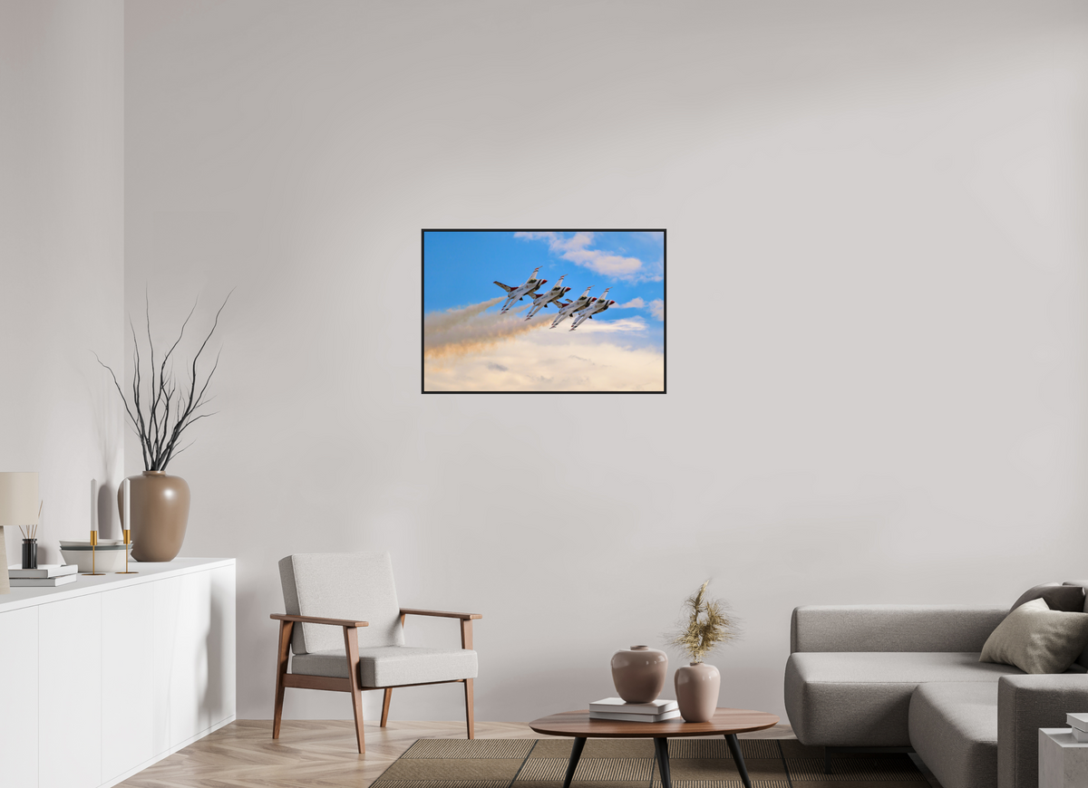 36 x 24″, Acrylic Glass Black matt .24" frame F16 Thunderbirds Photo 3 under acrylic glass with black frame