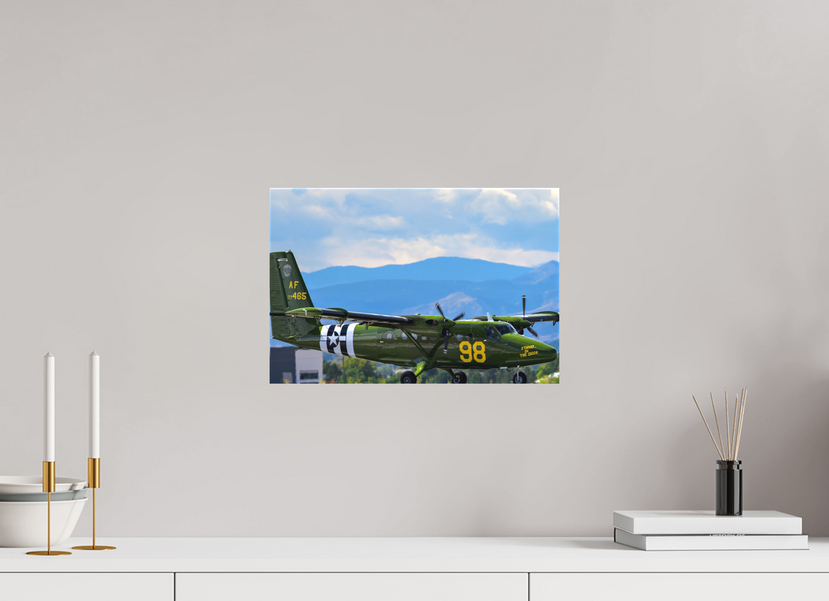 15 x 10″, Matte Canvas with wrapped edges - no frame 98 FTS "Stand In The Door" De Havilland Canada UV-18 Twin Otter